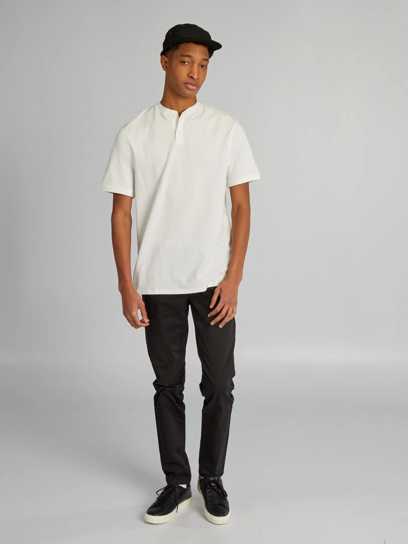 Polo en piqué de coton uni + d'1m90   blanc