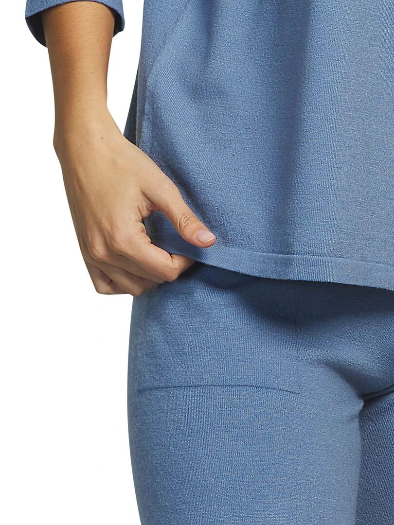Tenue détente et intérieur pyjama pantalon haut Tricot   Bleu