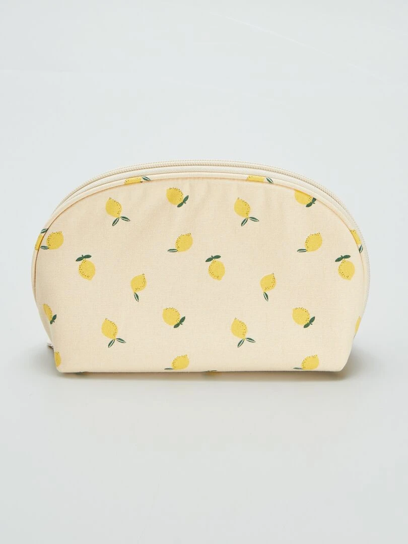 Trousse en coton imprimée fruits Jaune