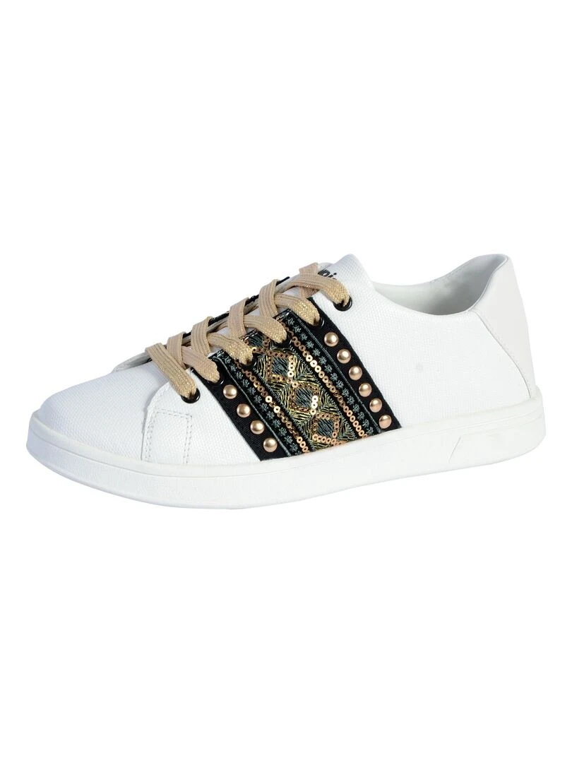 Basket Desigual Cosmic Exotic Gold Blanc