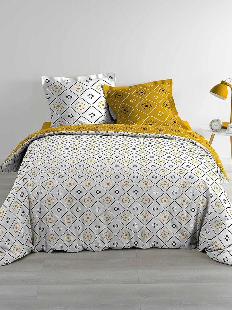 Housse de couette + 2 taies d'oreiller Tahina   Jaune