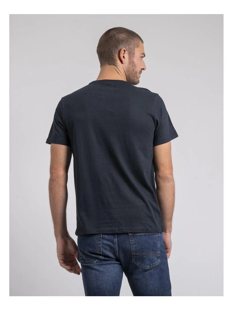 T shirt col rond pur coton JAKOTA Bleu marine