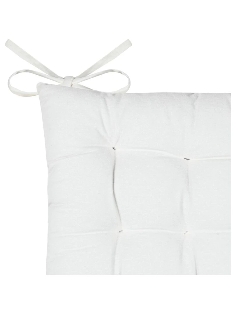 Galette de chaise unie et classique   Ecru