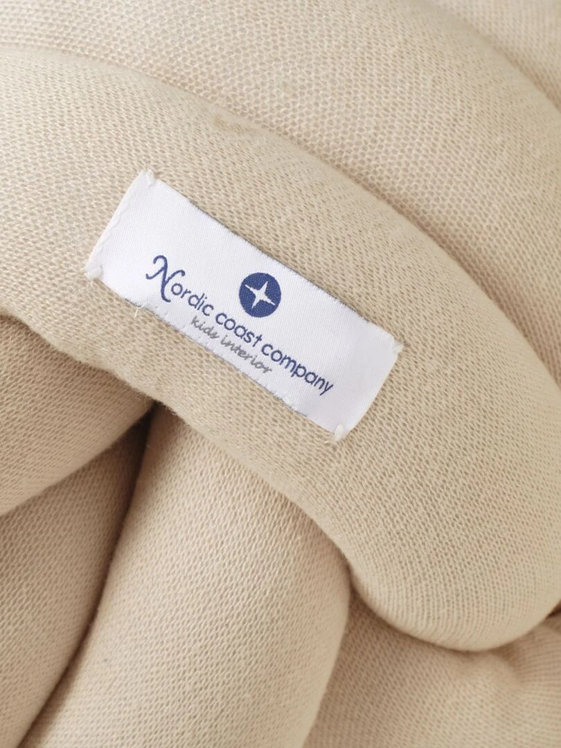 Coussin à nouer en coton tricoté   Beige