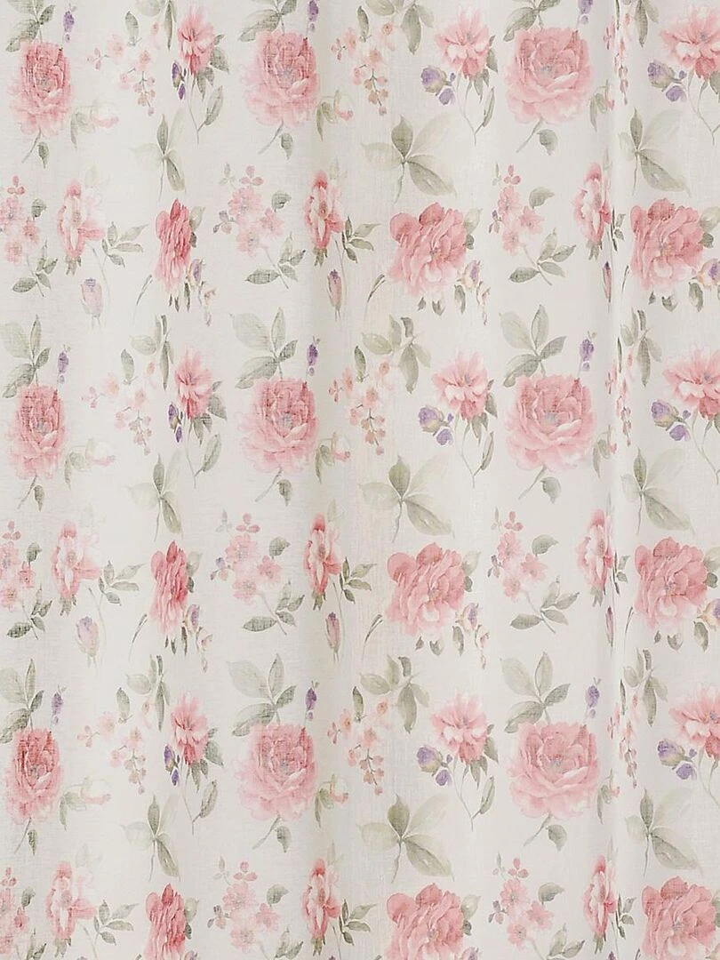 Voilage en poly/lin imprimé "rose" Rose clair