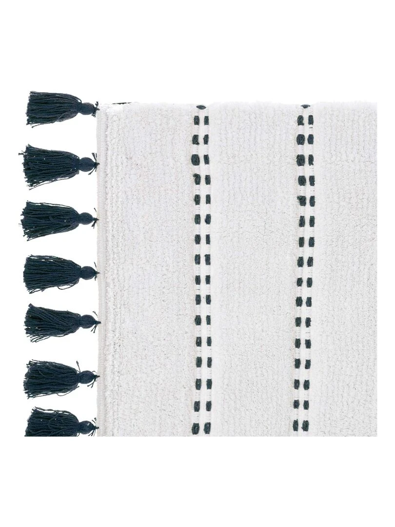 Tapis de bain à pompons Bleu pétrole