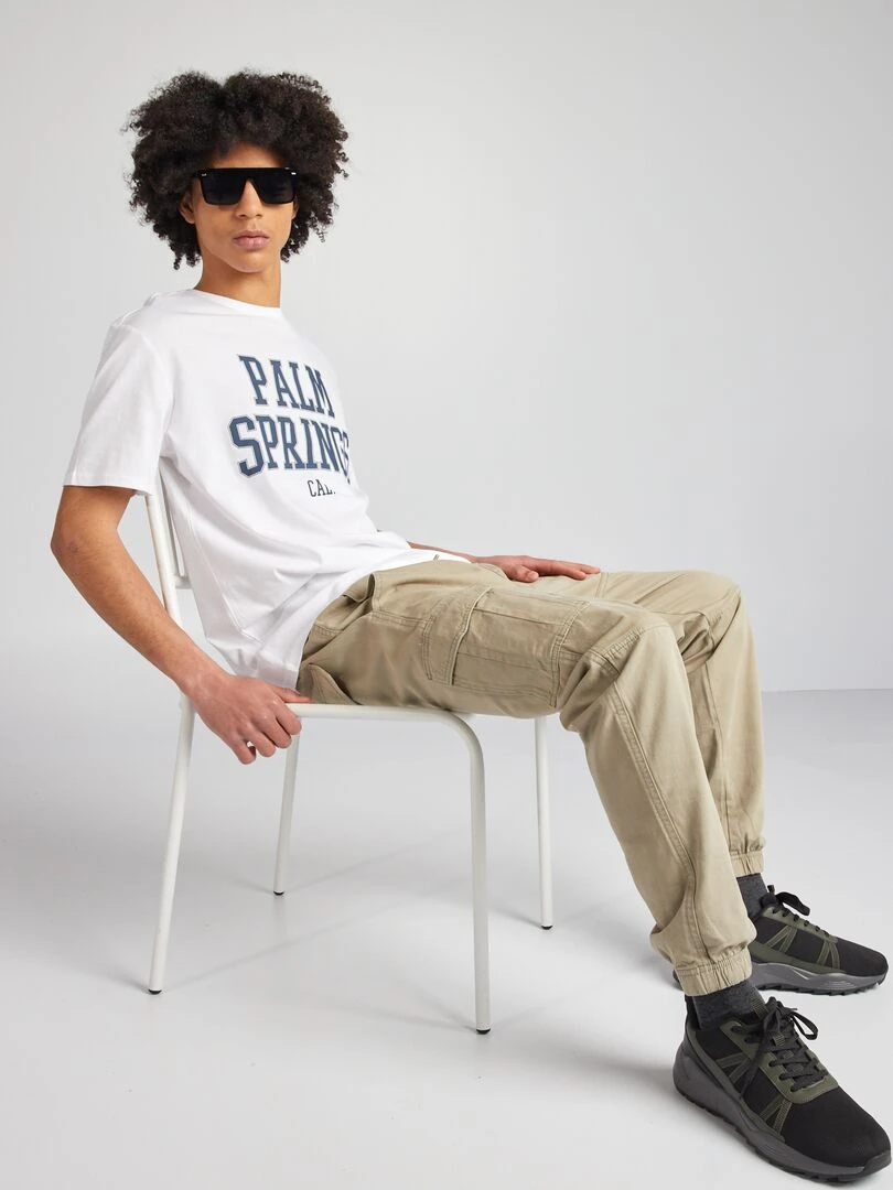 Short en molleton avec poches zippées   Noir