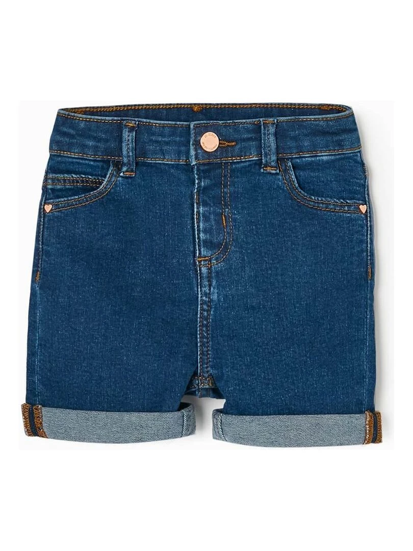 Short en Denim de Coton Bébé Fille READY PLAYER Bleu