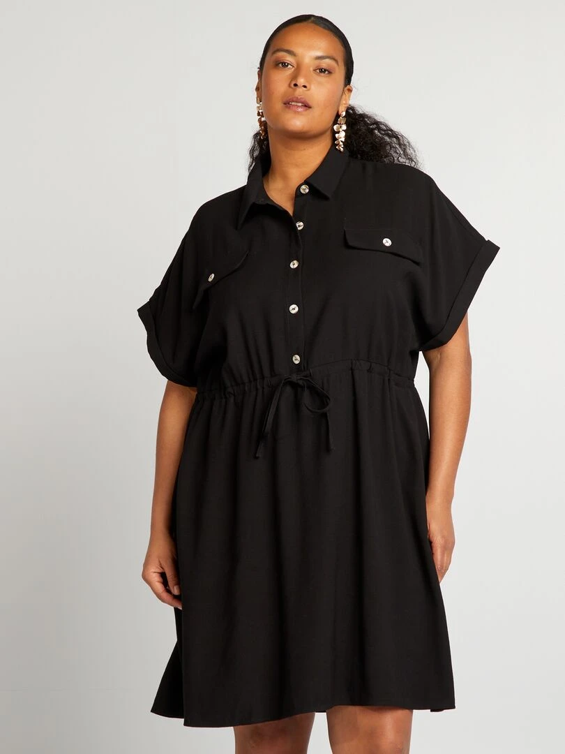 Robe saharienne courte   noir