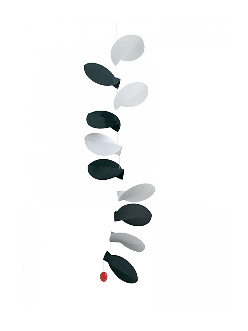 'flensted Mobiles' Turning Leaves Noir Et Blanc Noir