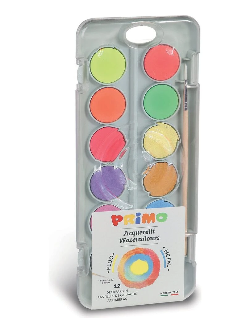 Palette d'aquarelle métallique et fluo 12 couleurs N/A