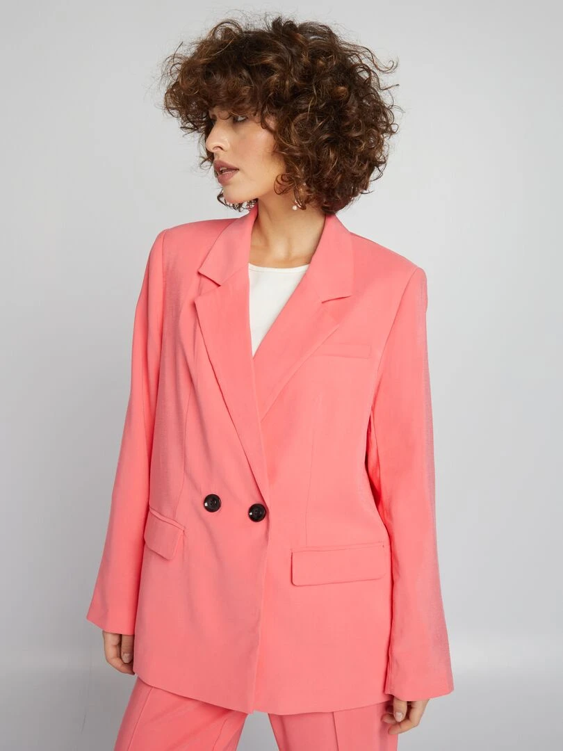Veste de tailleur longue   Rose