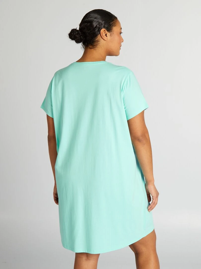 Chemise de nuit à col rond 'Grogu' Bleu turquoise