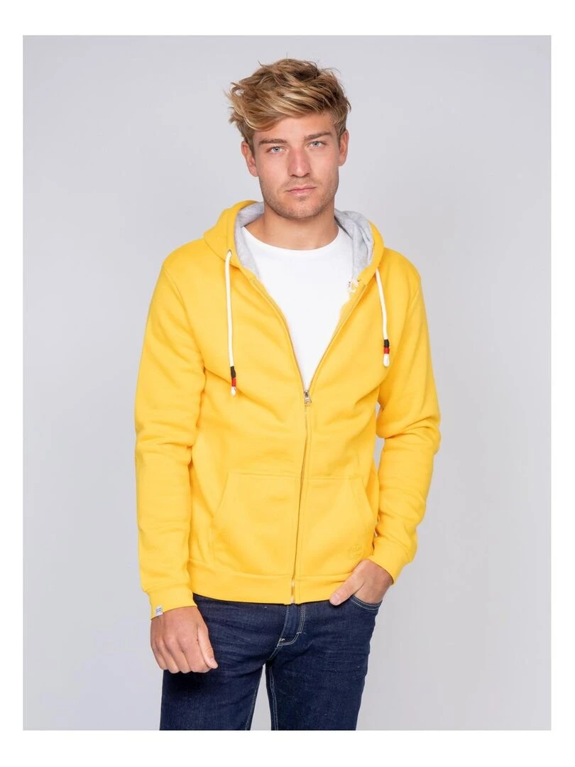 Sweat zippé capuche WAMS Jaune