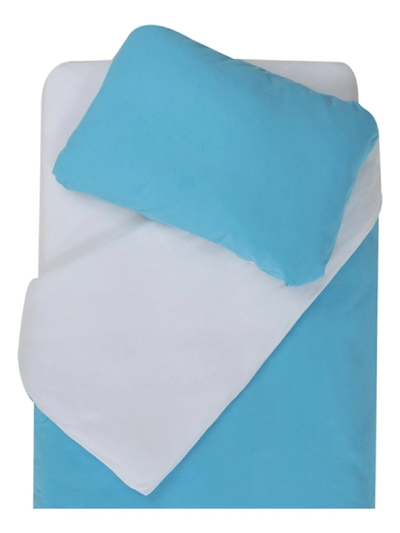 Parure de couette bicolore pour enfant Bleu turquoise
