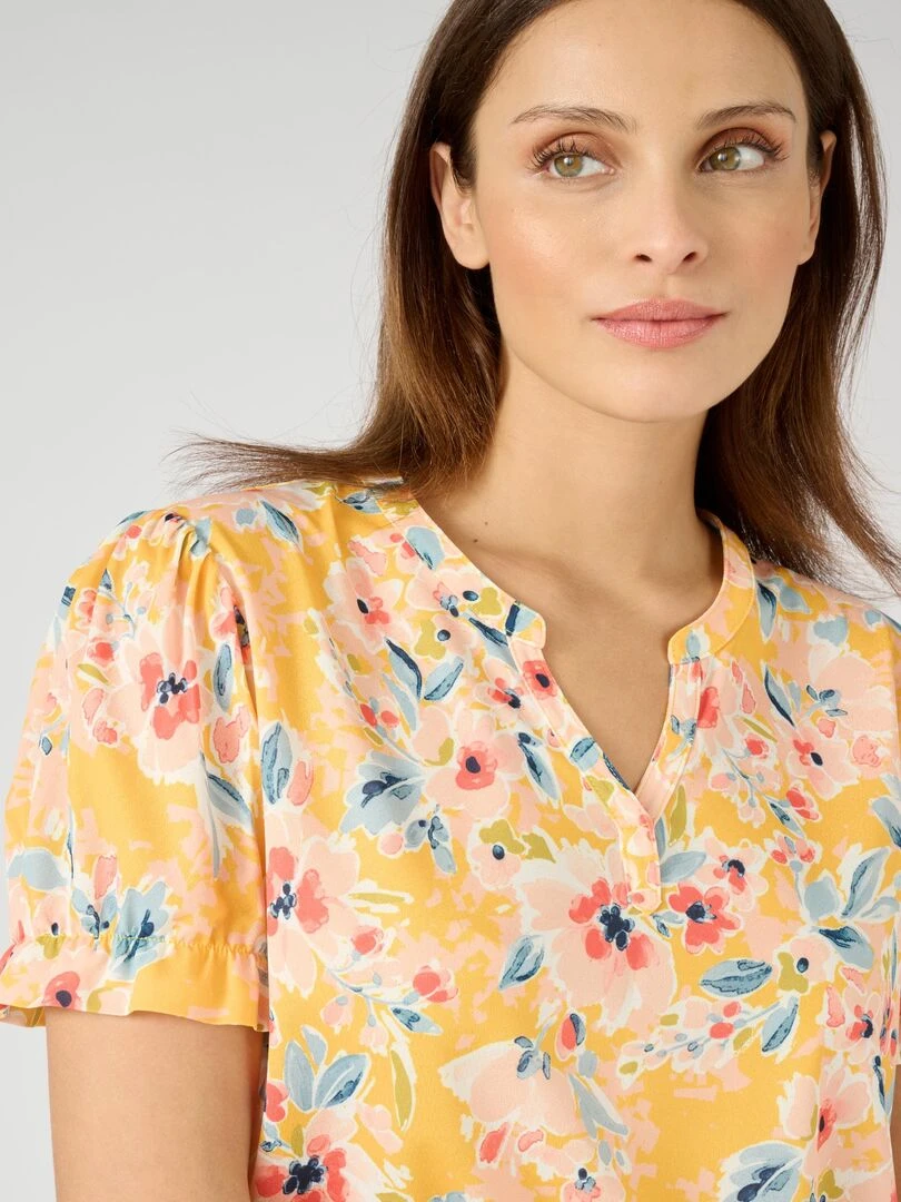 Tee shirt en maille crêpe Damart Jaune