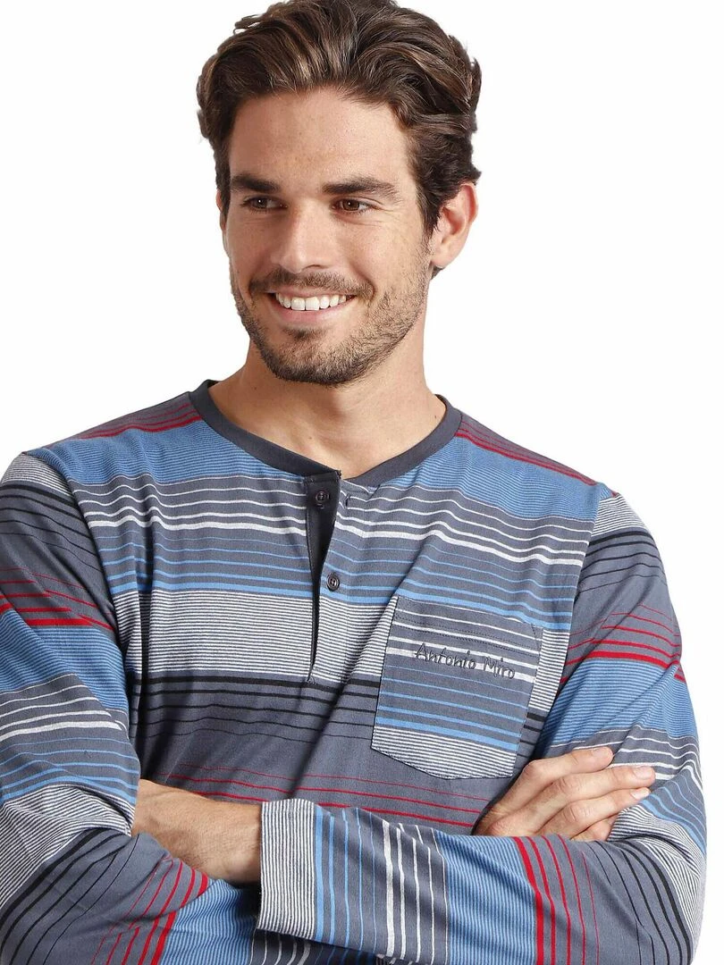 Pyjama pantalon top manches longues Cassette A Antonio Miro   Gris