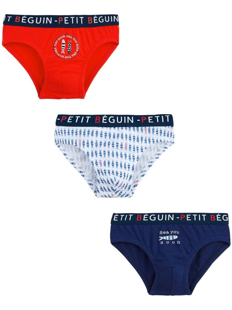 Lot de 3 slips garçon Sandronino Bleu