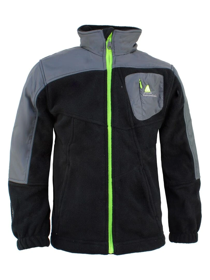 Blouson polaire garçon ECELIK PEAK MOUNTAIN Noir Noir
