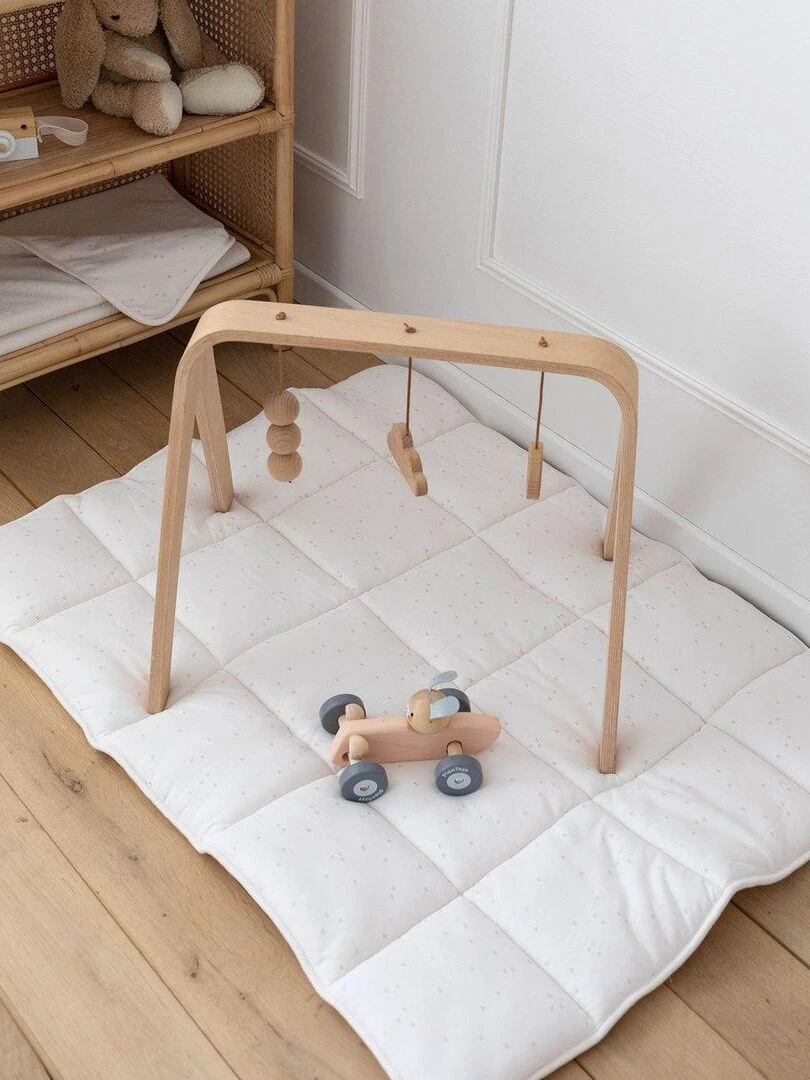 Bemini Tapis de parc et jeu Pady tetra jersey et jersey   Blanc cassé