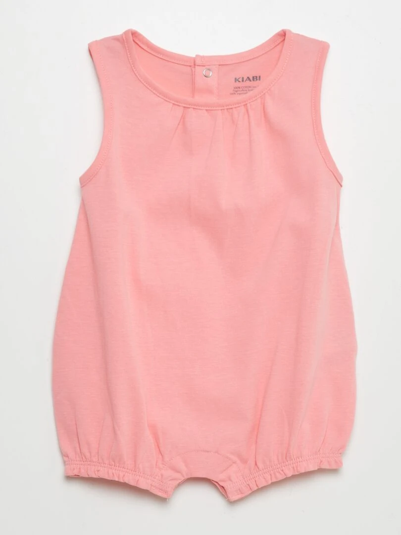Lot de combishorts en jersey 2 pièces Rose / jaune