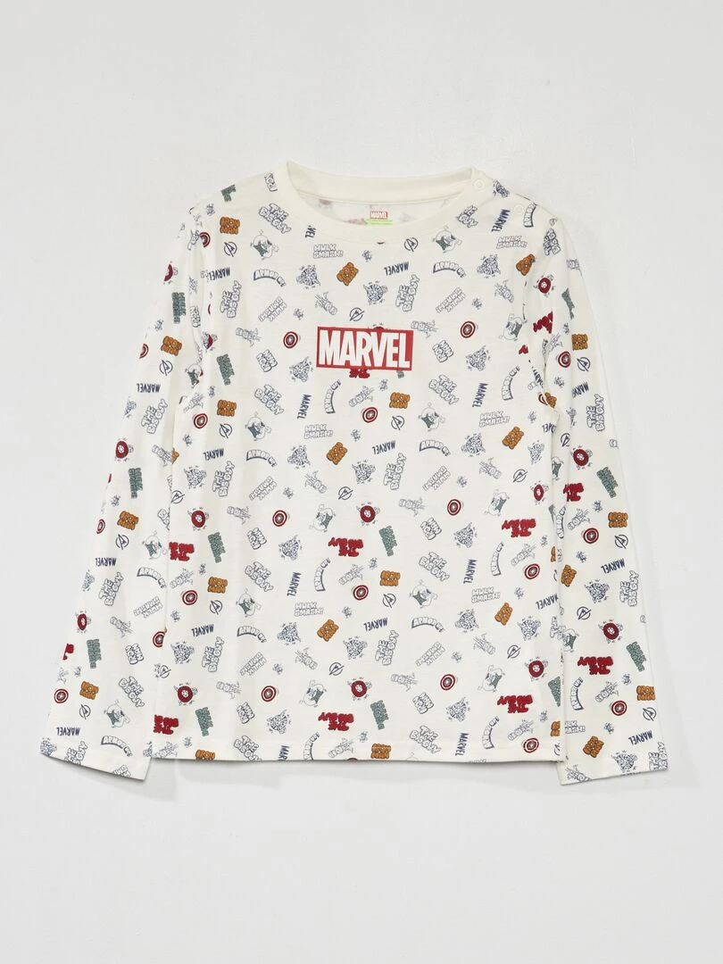 T shirt manches longues 'Marvel'   So Easy   Blanc