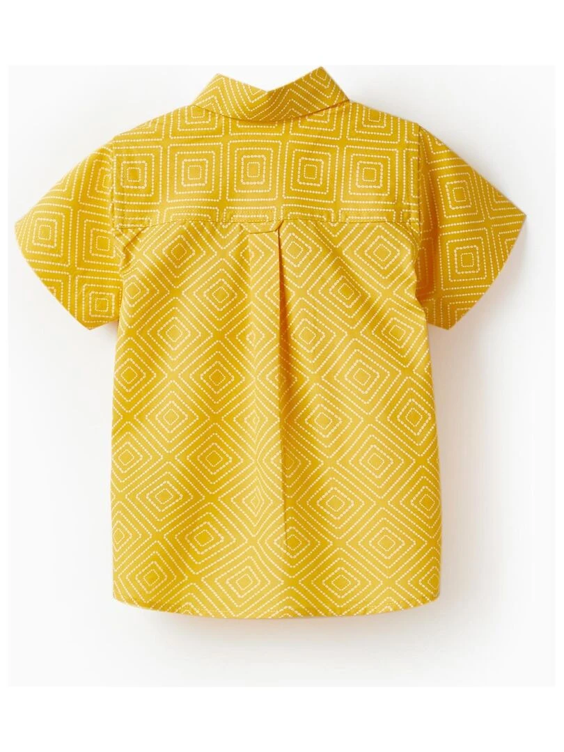 Chemise à manches courtes en coton pour bébé garçon manches courtes CÉRÉMONIE Jaune foncé