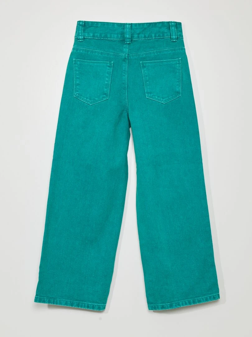 Jean wide leg à taille haute Vert