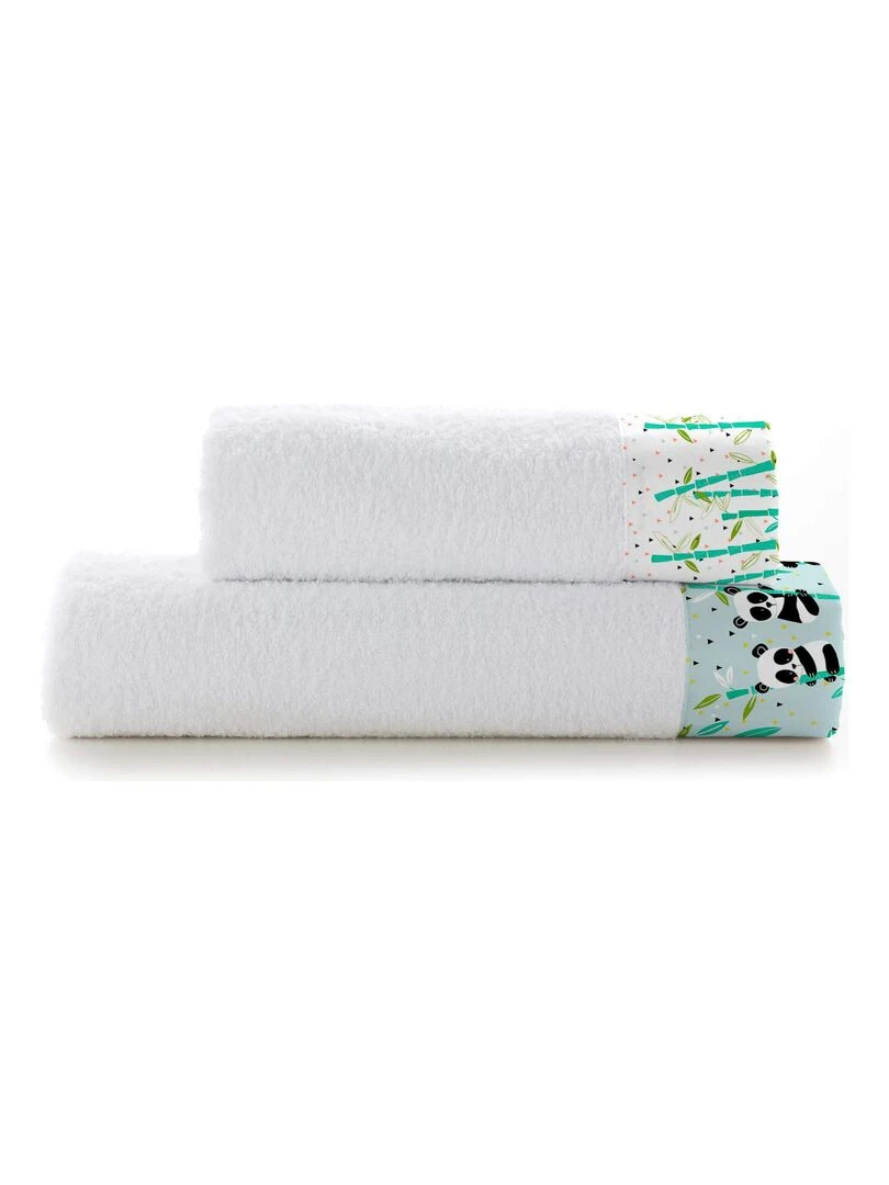 Lot de serviettes Panda garden blue "Happyfriday" Bleu