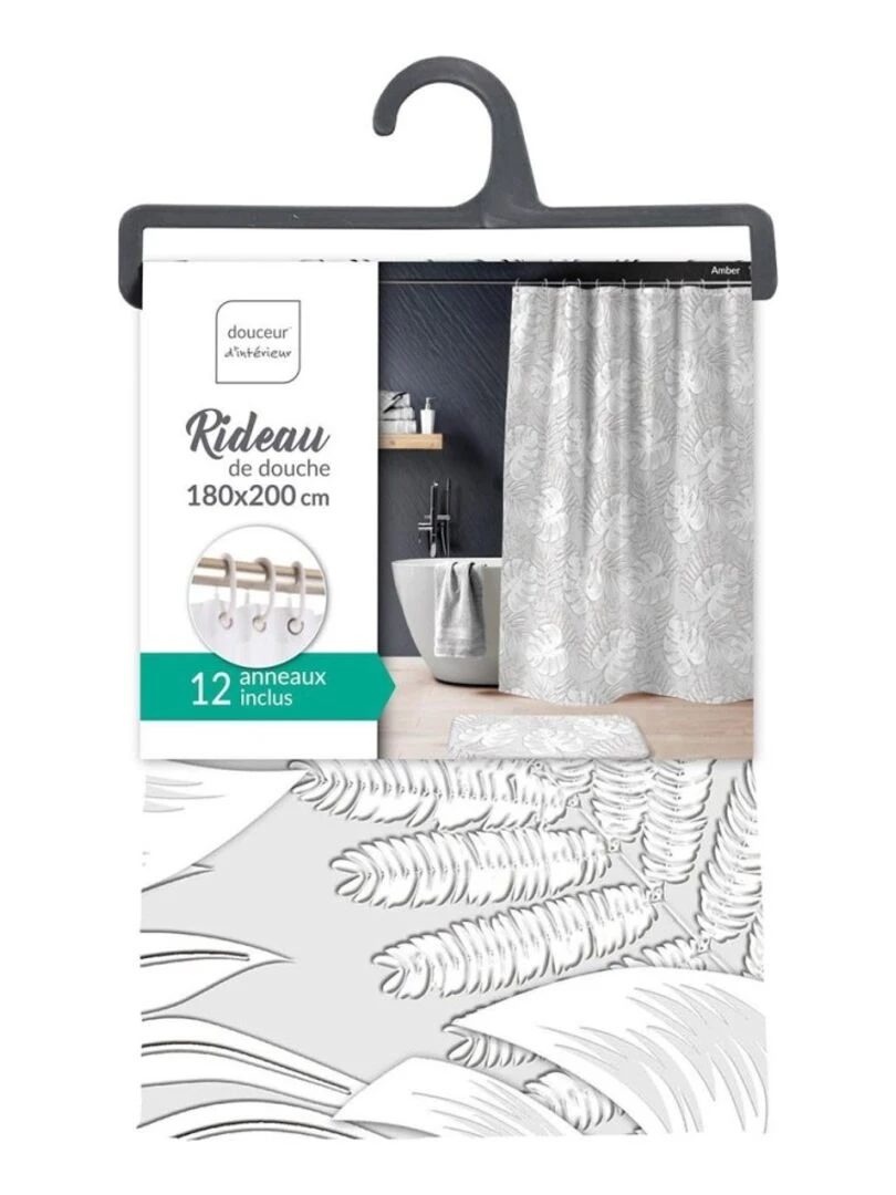 Rideau de douche polyester 180x200 Amber   Gris