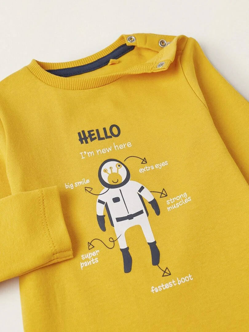 Pyjama à manches longues pour bébé garçon 'Alien' manches longues OUT OF THIS WORLD   Jaune