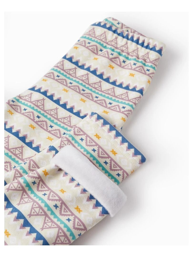 Leggings thermiques avec motif ethnique pour fille NORTHERN CALLING Blanc
