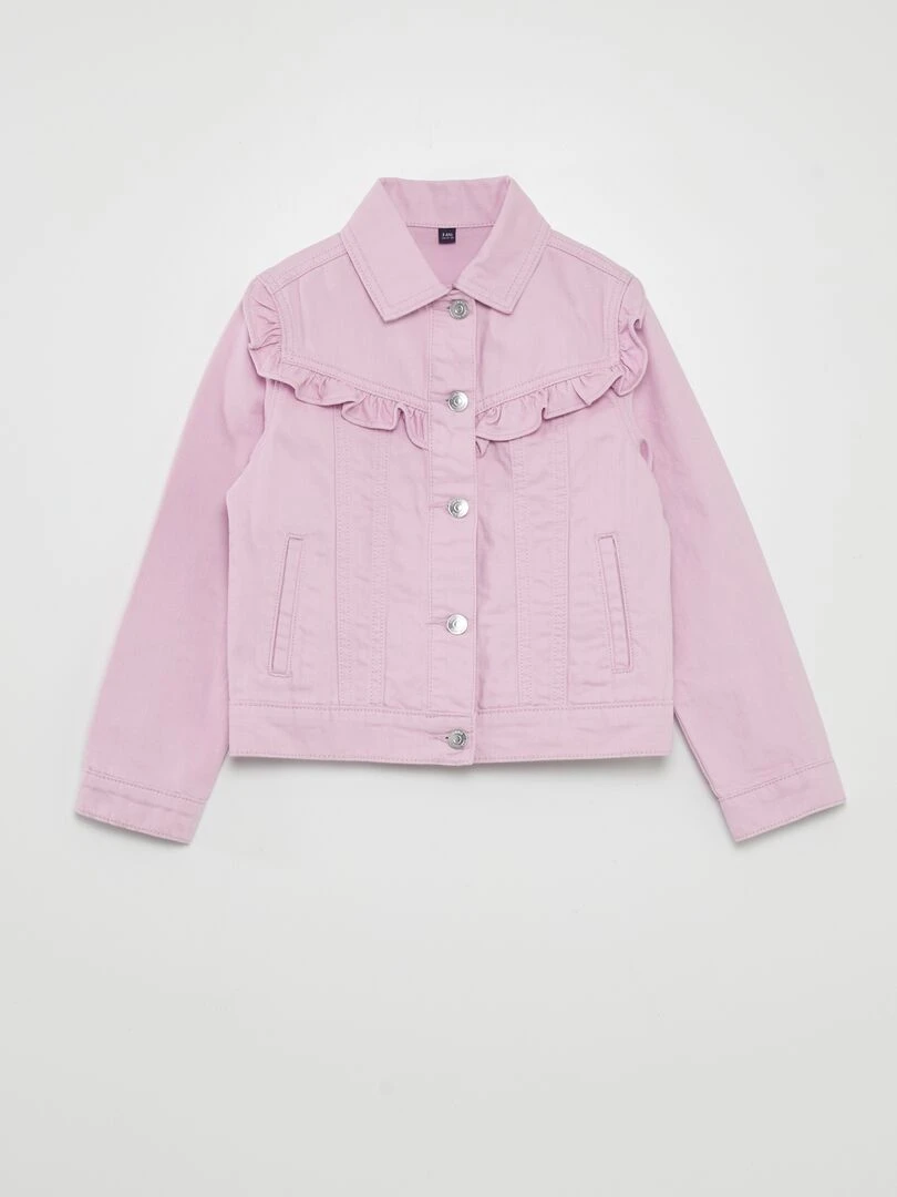 Veste en jean avec volants   Violet