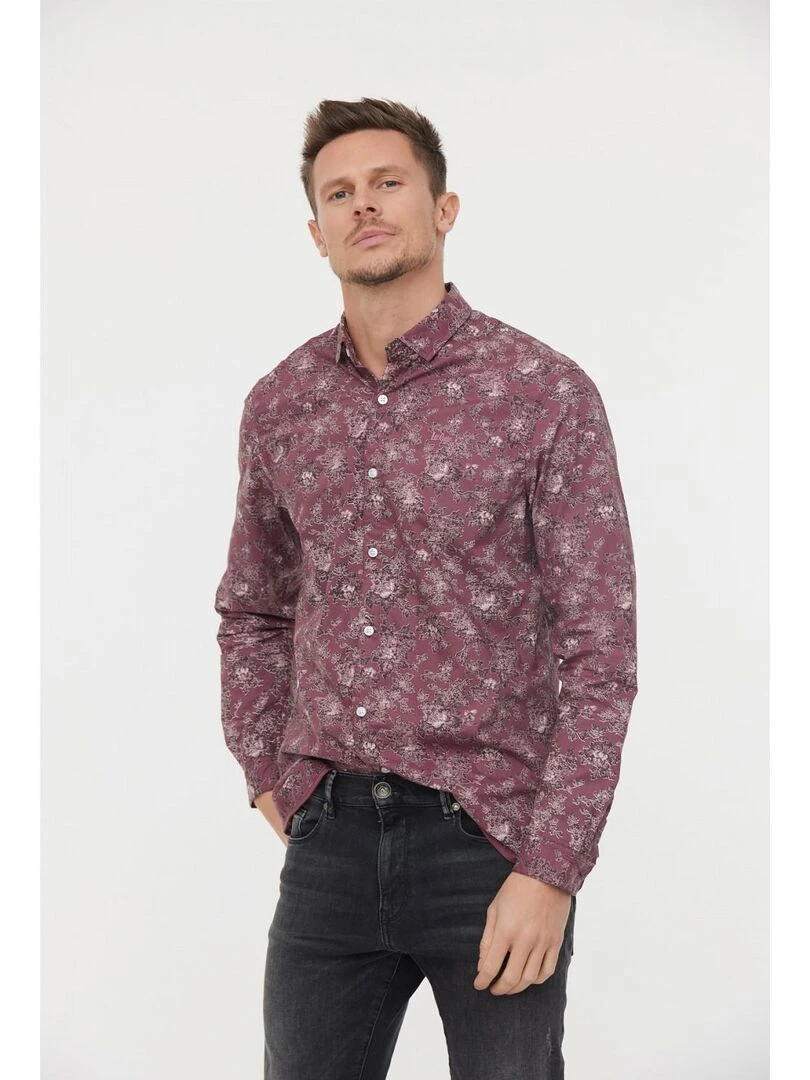 Lee Cooper Chemise manches longues coton regular DLEO Rouge foncé