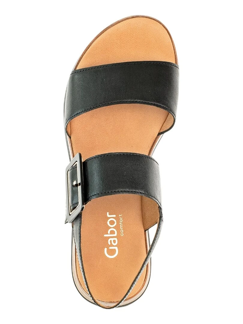 Sandale Basse Cuir Gabor FoulardCalf   Noir