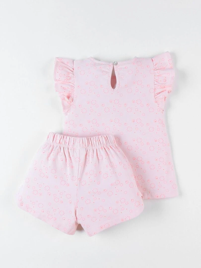 Pyjama 2 pièces à imprimé pailleté en jersey  clair   Noukie's   Rose