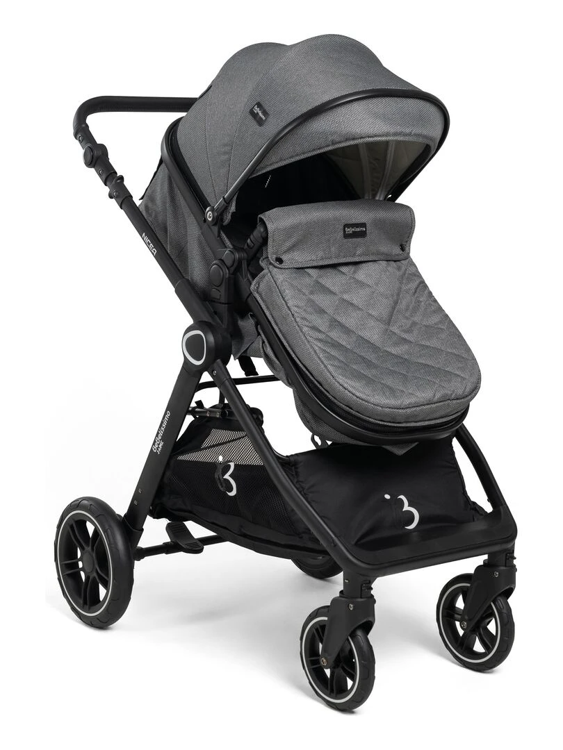 Bebelissimo   Poussette transformable   combinée   convertible   2 en 1  0 22kg   Nicea   gris   Gris