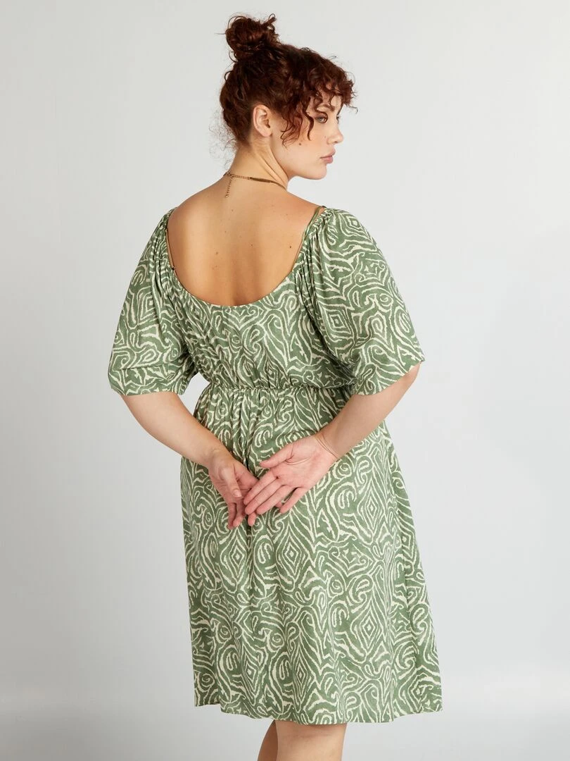 Robe courte à motif   Vert