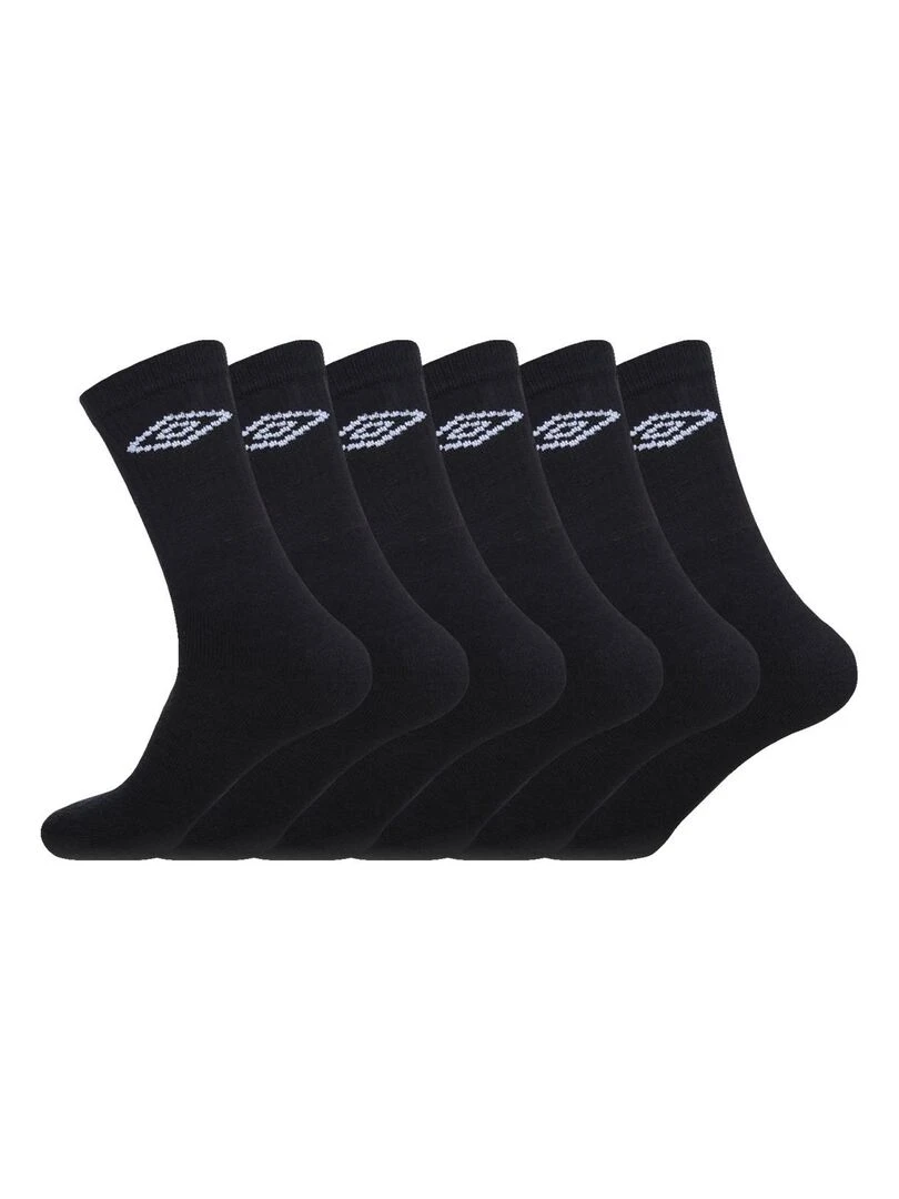 Lot de 6 Paires de Chaussettes Tennis homme Umbro Noir