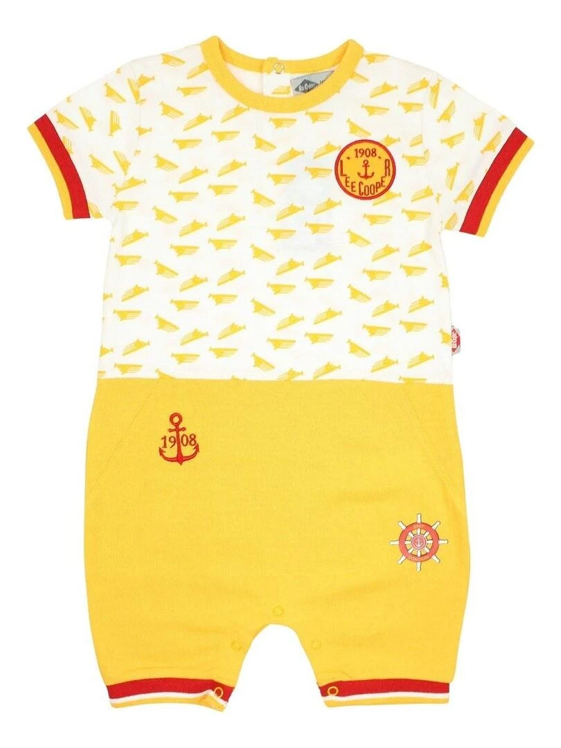 Lee Cooper Combishort bébé garçon imprimé Lee Cooper en coton Jaune