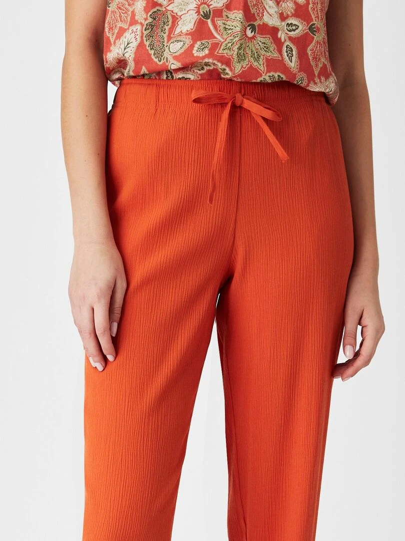 Pantalon fluide crépon    Damart   Orange