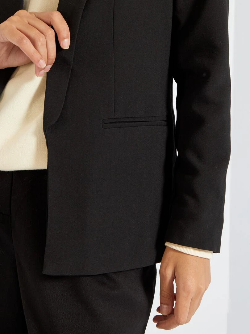 Veste blazer mi longue   noir