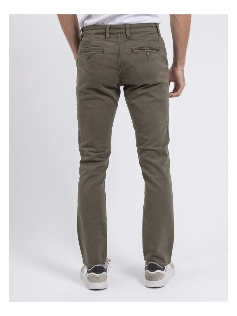 Pantalon chino coupe ajustée VALBACOL Kaki