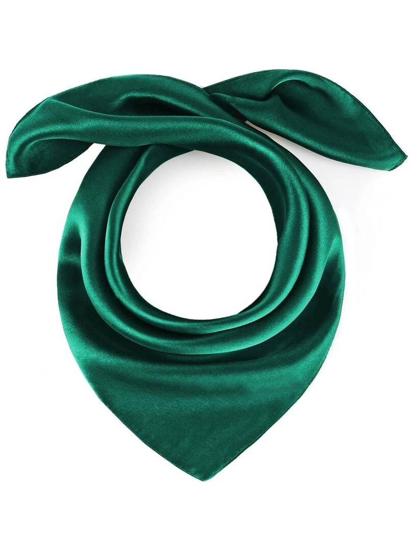 Carré de soie Piccolo uni Vert bouteille
