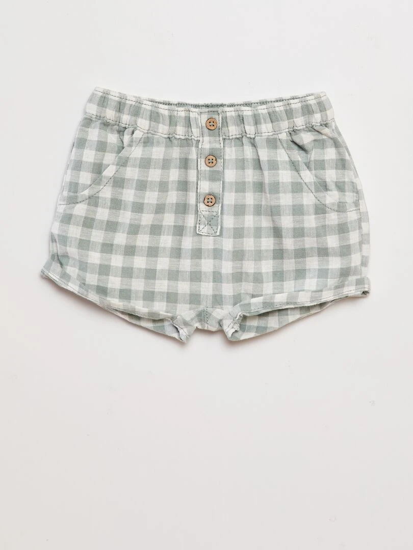 Short en lin mélangé Vert