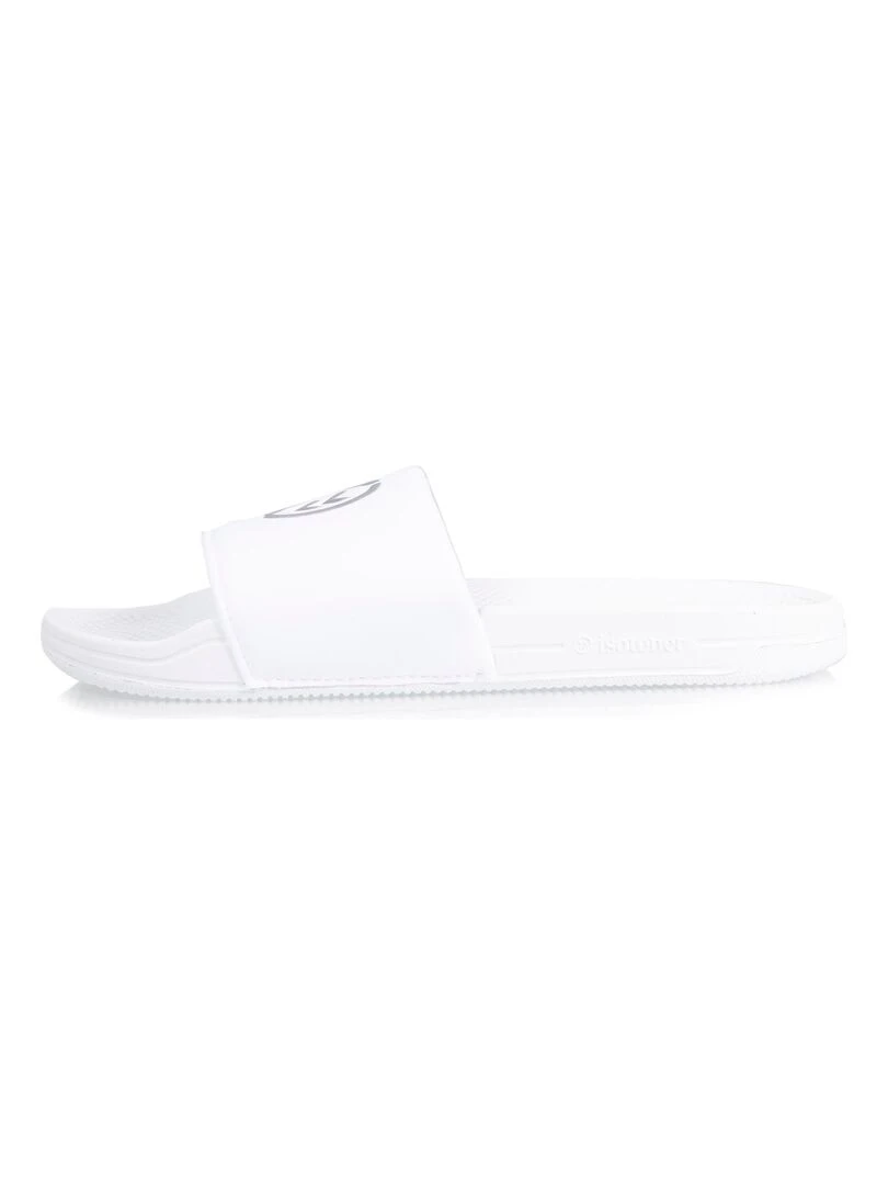 Mules claquettes Femme Logo Blanche   Blanc