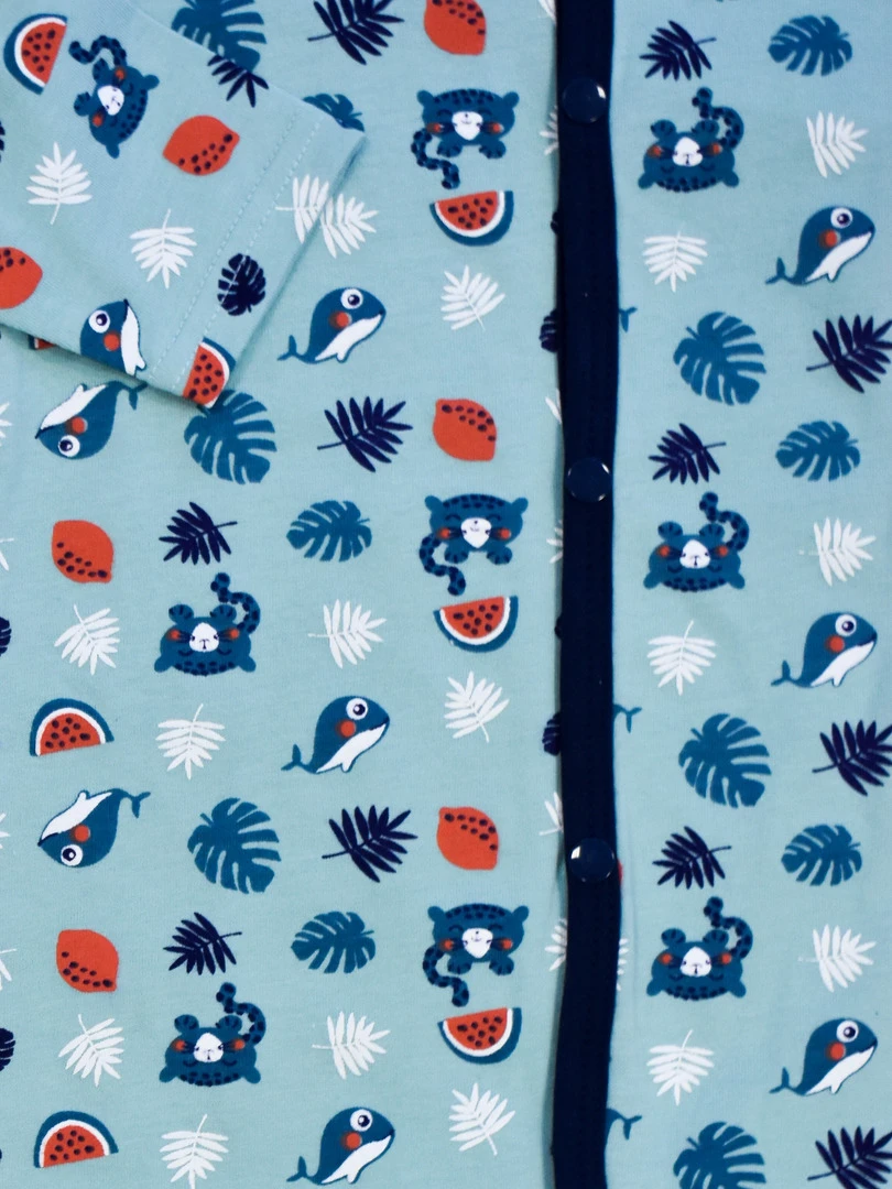 Pyjama Jersey 'cute Tropical''doo&bo'   bleu turquoise