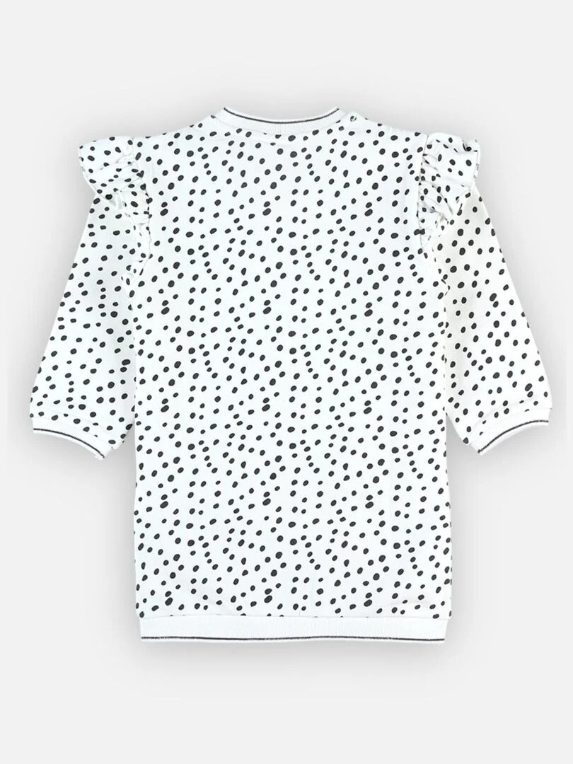 Robe à pois en molleton Noukie's Blanc