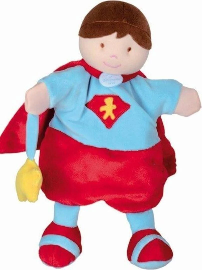 Doudou et Compagnie super heros marionnette rouge et bleu DC2354 Bleu