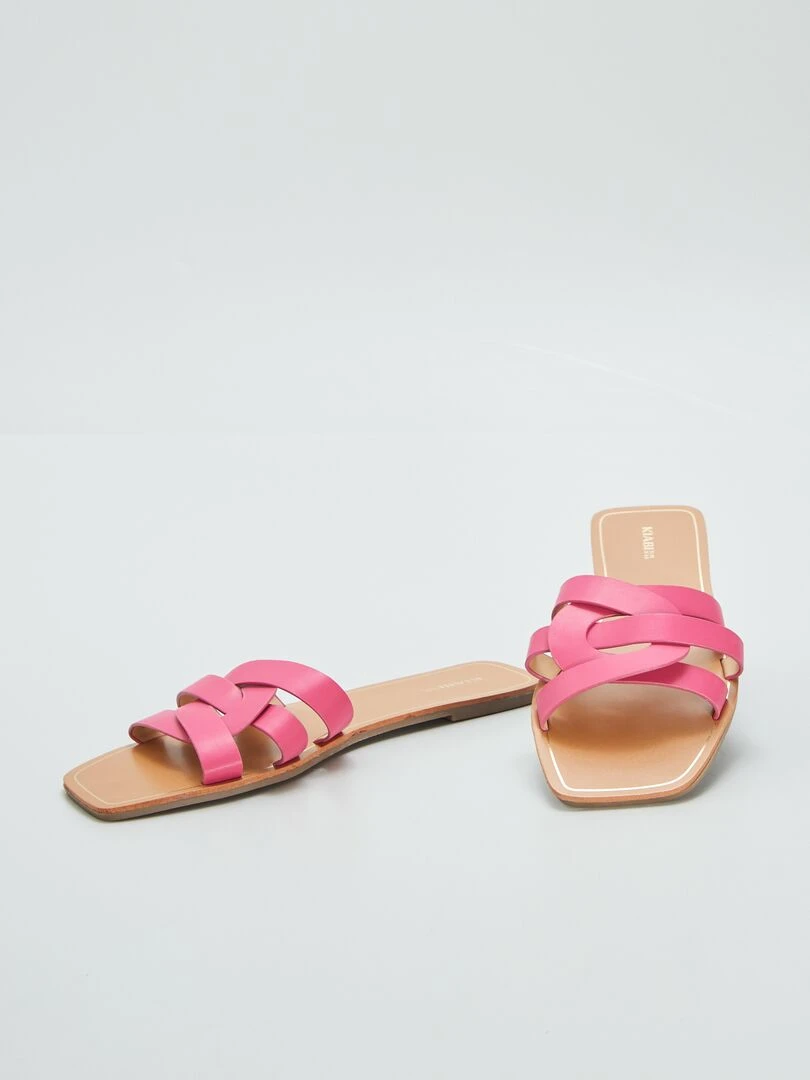 Sandales à brides croisées fantaisie   Rose